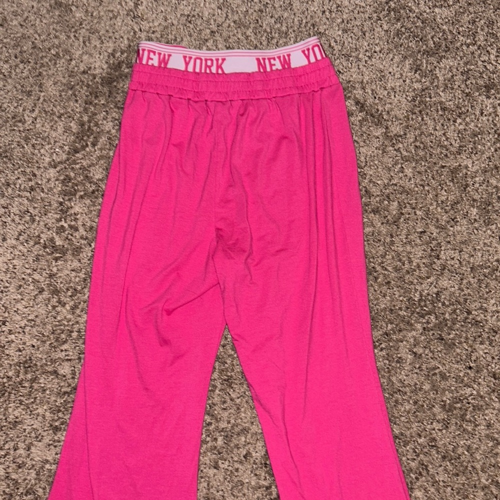 long flare pink sweatpants